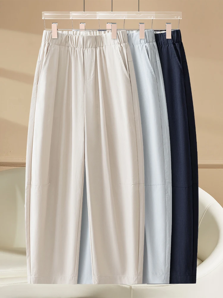 Casual High Waist Harlan Nine-Piece Blade Pants Women's Summer Thin New Fashion Popular Straight Leg Cotton Breathable Pants