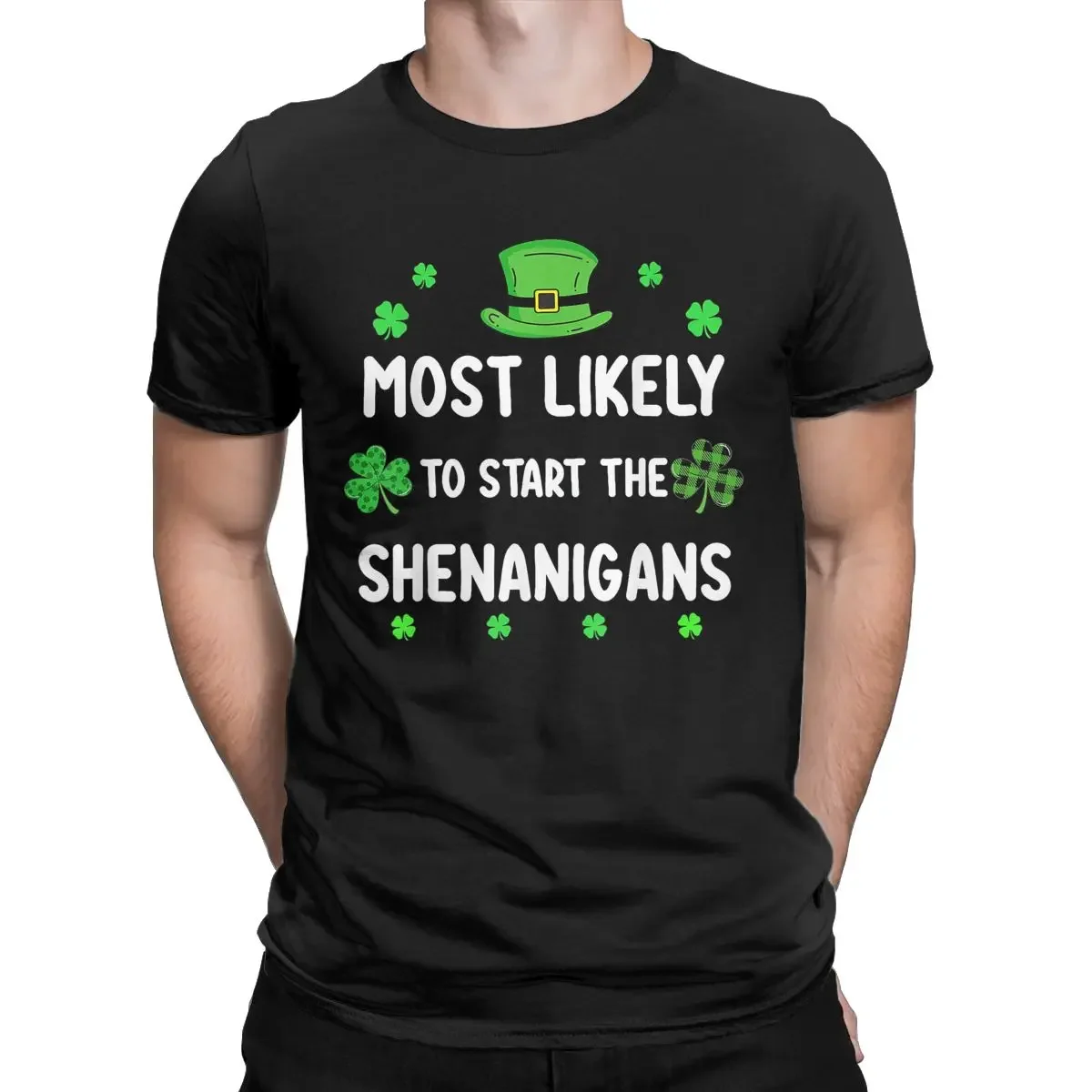 

Мужская хлопковая забавная футболка с вырезом лодочкой, Забавные футболки с коротким рукавом, женская футболка с надписью «paфокусы» на день, футболка Shamrock St Pattys