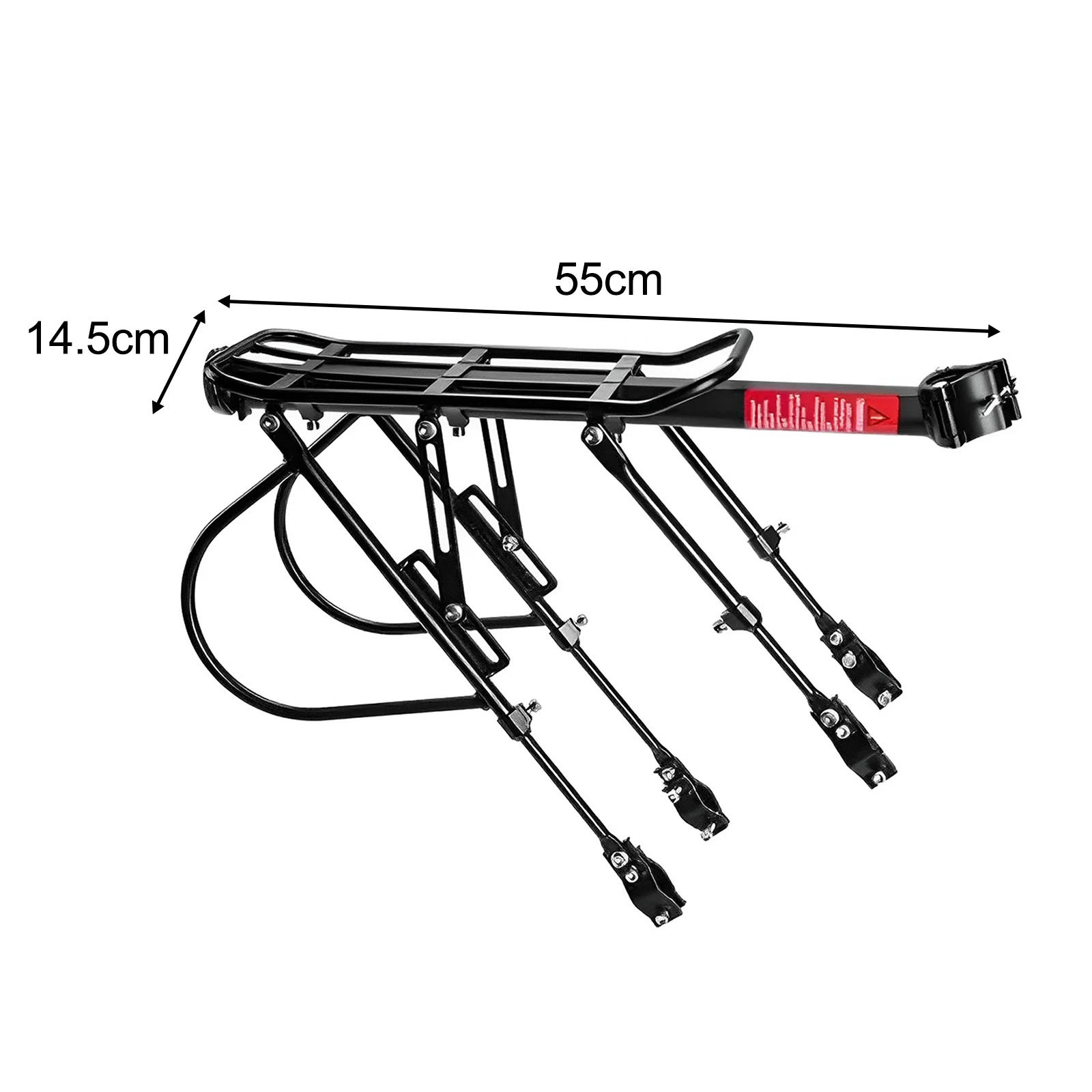 Rear Bike Rack Easy to Install Adjustable 132-242 lbs Capacity Universal Bike Luggage Carrier Bike Cargo Rack for Road Bike