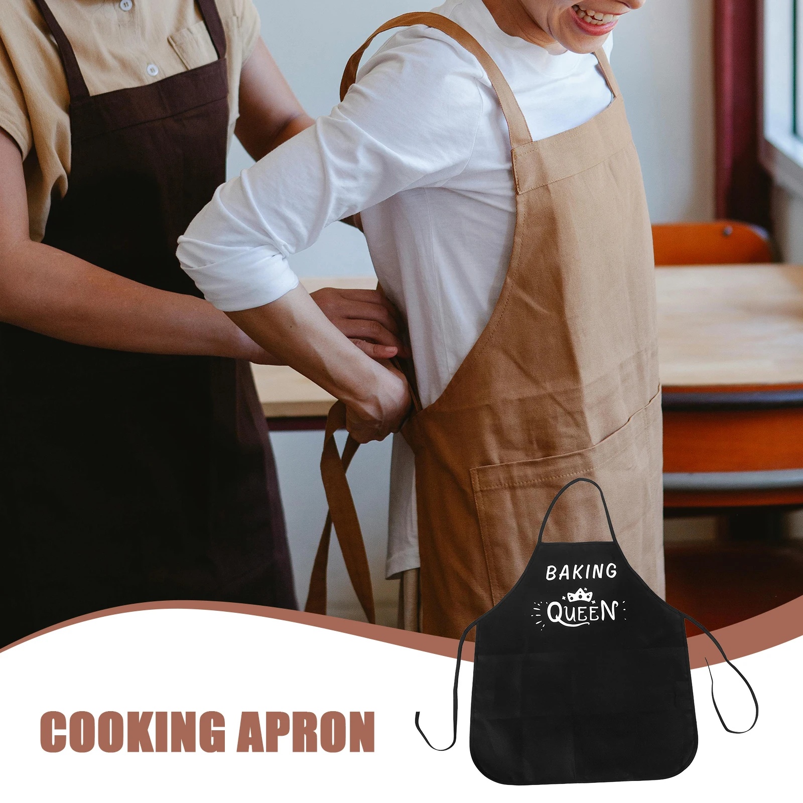 

Christmas Apron Printed Waterproof Kitchen Restaurant Dinner Apron for Cooking Baking Barbequing (Black)
