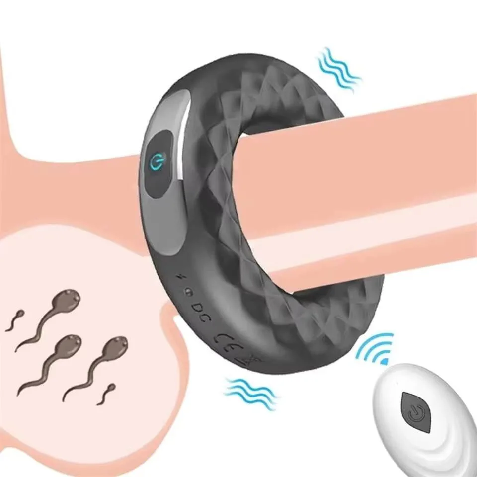 حلقات سيليكون هزازة للقضيب للرجال ، حلقات كوكرينغ هزازة ، تأخير القذف ، ألعاب جنسية للبالغين ، اهتزاز القضيب ، محسن المدرب ، حلقة دائرية ، 10 سرعة