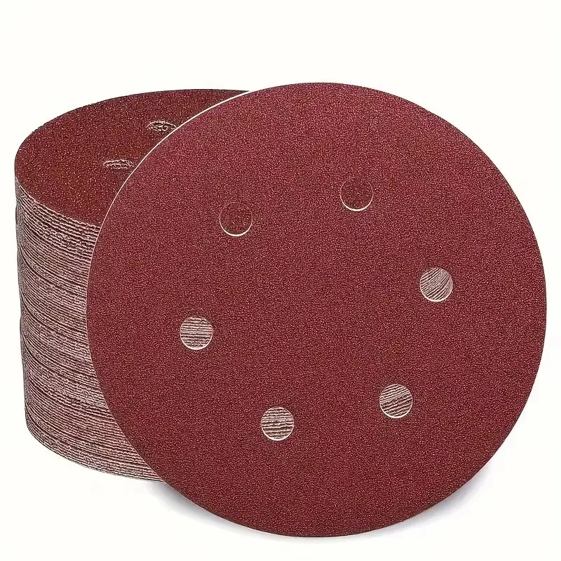20pcs 6Inch 6Hole Hook And Loop Sanding Discs Sandpaper, 60-600 Grits Sand Paper For Random Orbital Sander