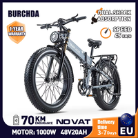 BURCHDA R5Pro 1000W Electric Bike 48V20Ah Battery 26Inch flat fire MTB Ebike - All-Terrain Off-Road/City switch Motorc