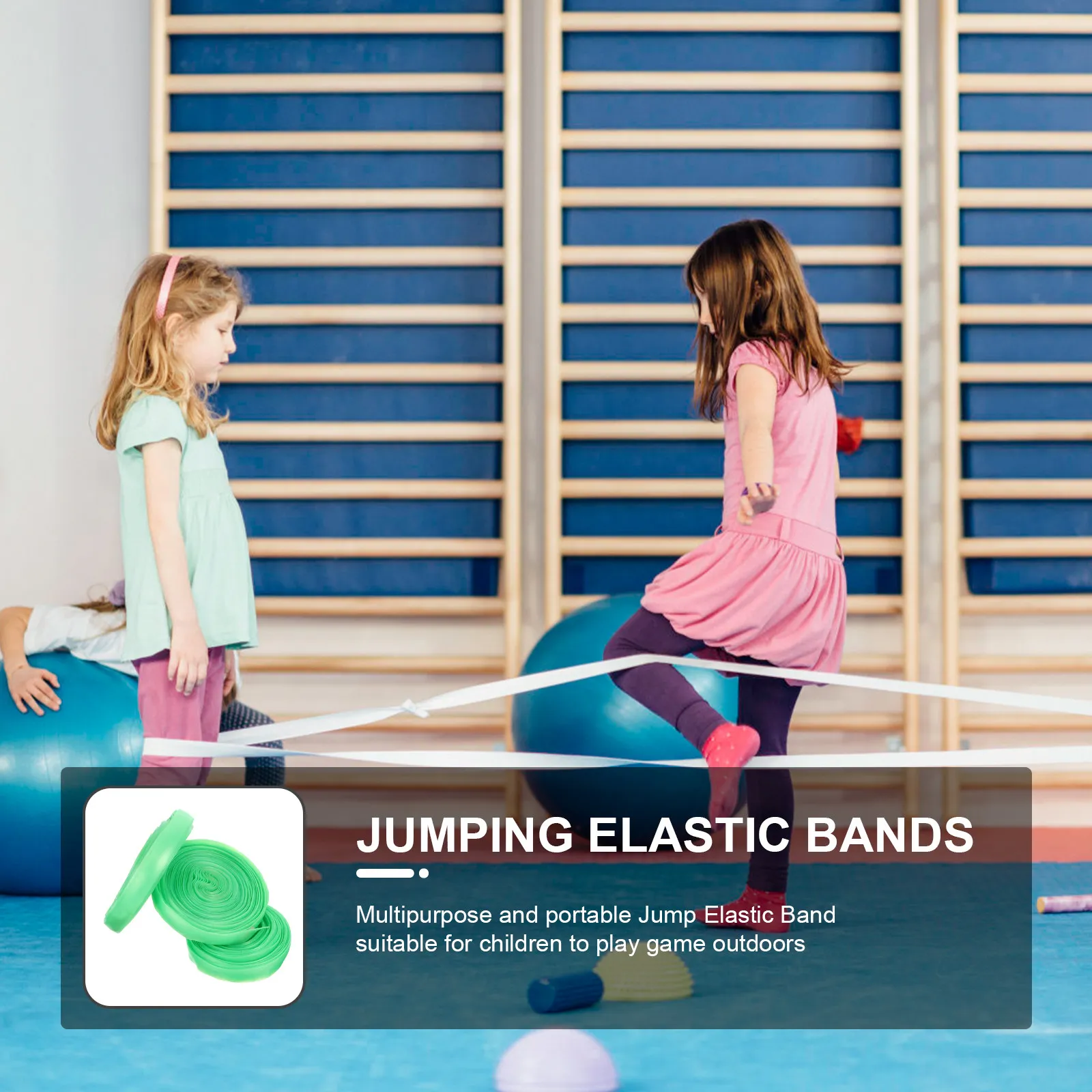 3Pcs Kids Jumping Elastic Bands Portable Outdoor Skipping Rope Exercise Bands Physical Education Equipment School Play Fun
