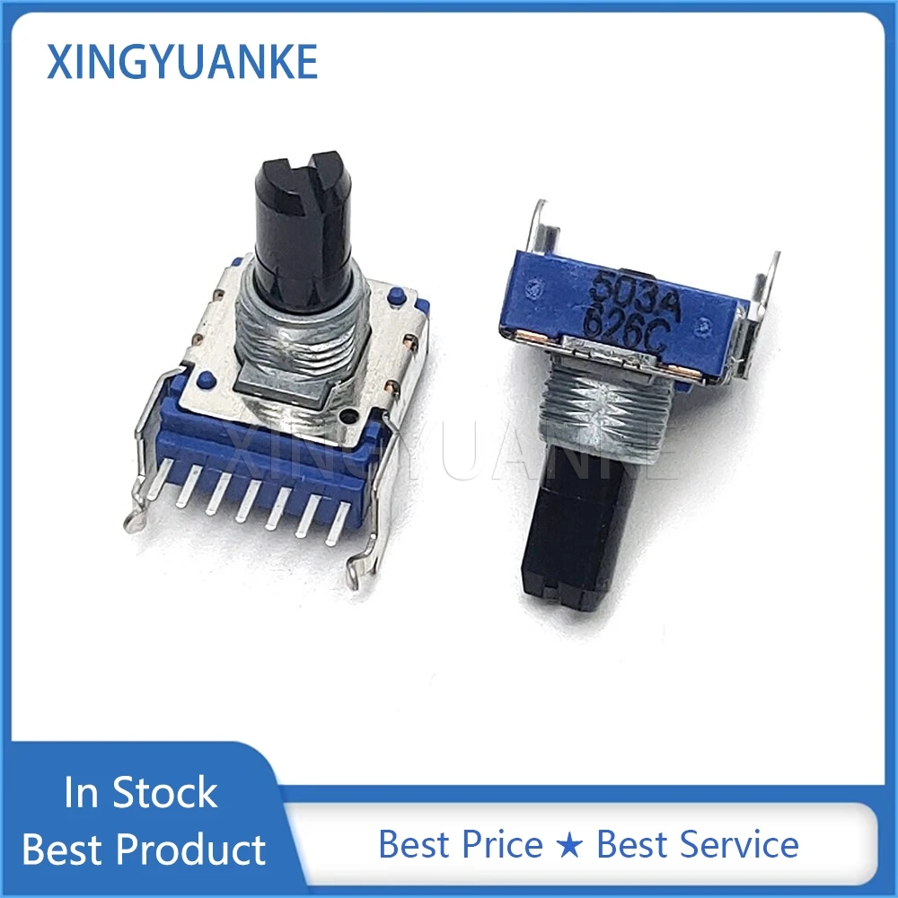 1PCS RK14 Type A10K A103 A50K A503 Stereo Channel Vertical Audio Volume Rotary Potentiometer 7Pins Shaft Length 15MM