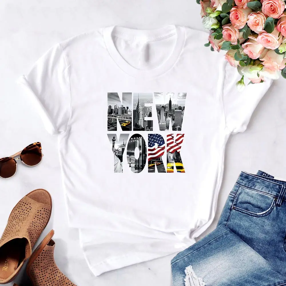 New York City Letter Photos Iron-On Patches Heat Transfer Sticker Clothing Diy Washable Trend Applique Decor T-Shirt Pullover