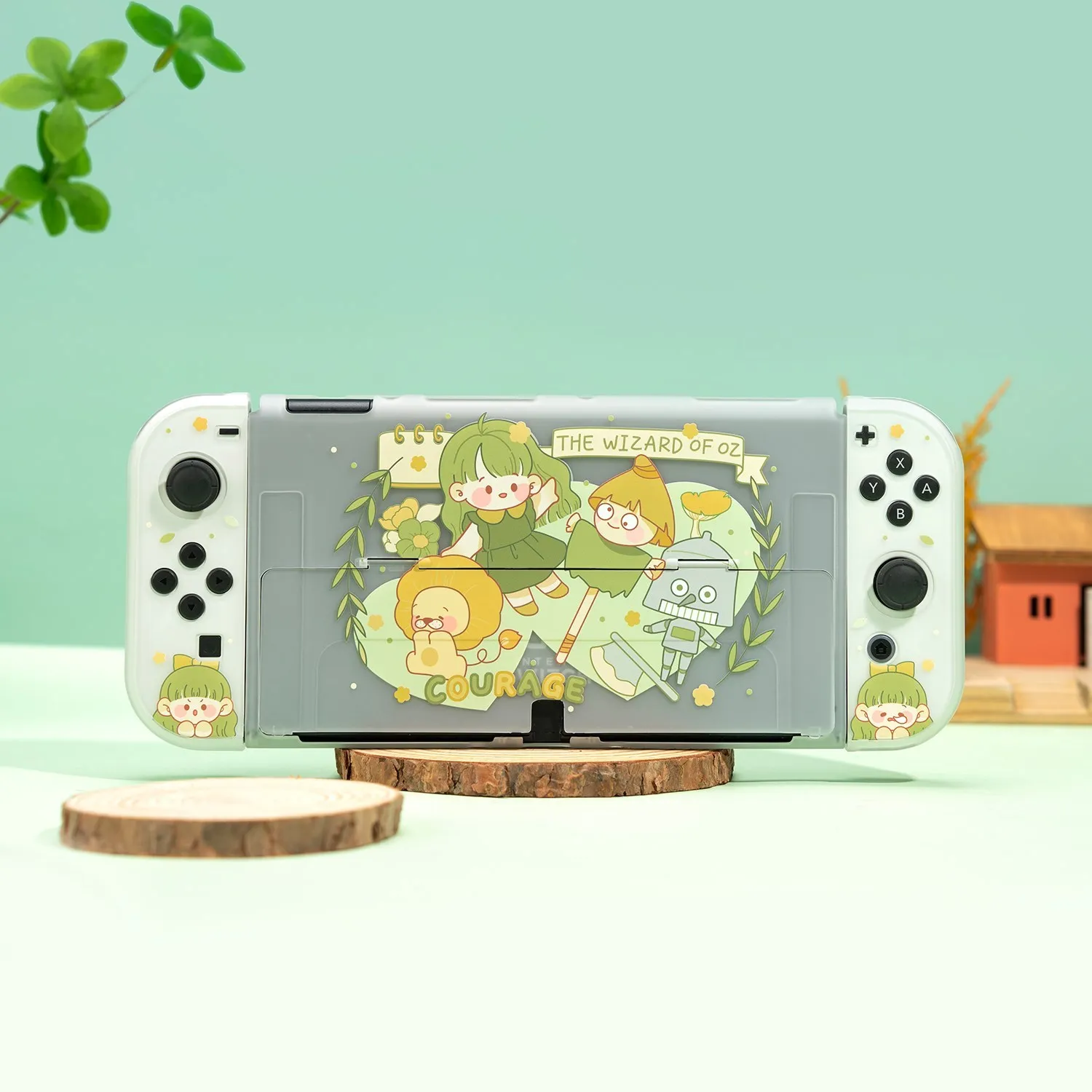 GeekShare-만화 닌텐도 스위치 OLED 보호 쉘, 포레스트 엘프 카와이 케이스, 스위치 OLED 분할 조이 콘 커버 PC 하드 케이스