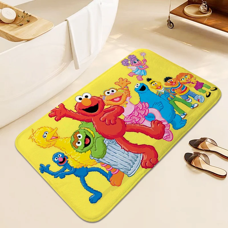 Carpet for Children's Room S-Sesame Streets Bathroom Mat Doormat Entrance Door Washable Non-slip Kitchen Rug Home Decorations