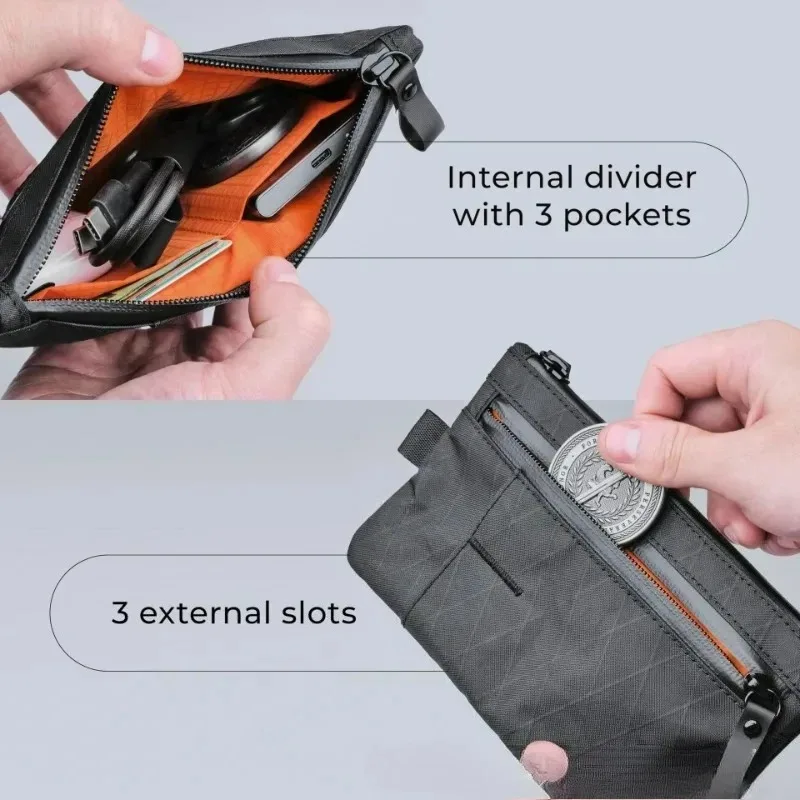 Bolso hermoso impermeable para hombre, muñeca de gran capacidad, portátil, multifuncional, billetera cero, bolsa para tarjetas de viaje, bolsa de almacenamiento de herramientas