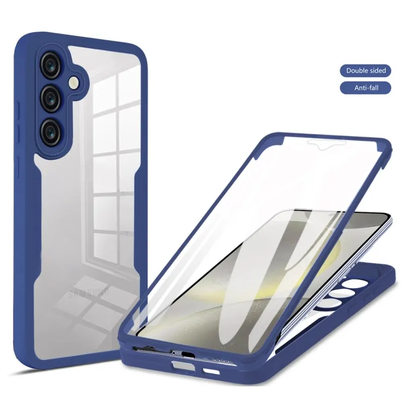 Case For Samsung Galaxy S24 FE A16 A06 A55 A35 A15 A05S A54 A34 A14 360 Double Side Shockproof Built in Screen Protector Cover