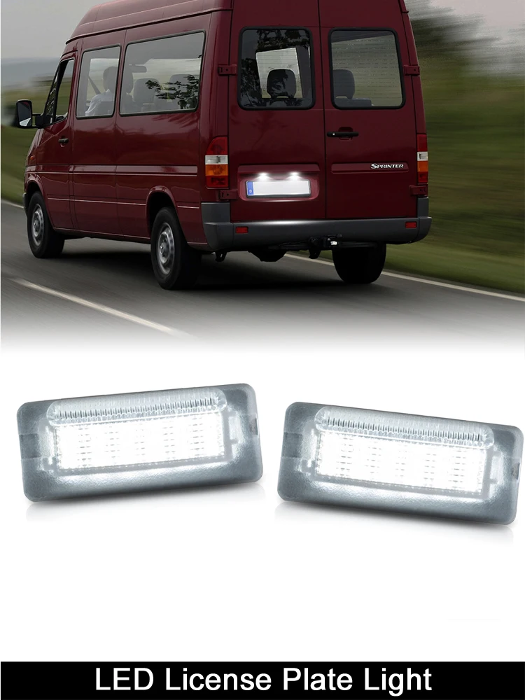 2PCS white LED License Plate Number Lamp Signal Lights For Benz Sprinter W901 W903 W904 W905For Dodge Sprinter For VW LT 28-46