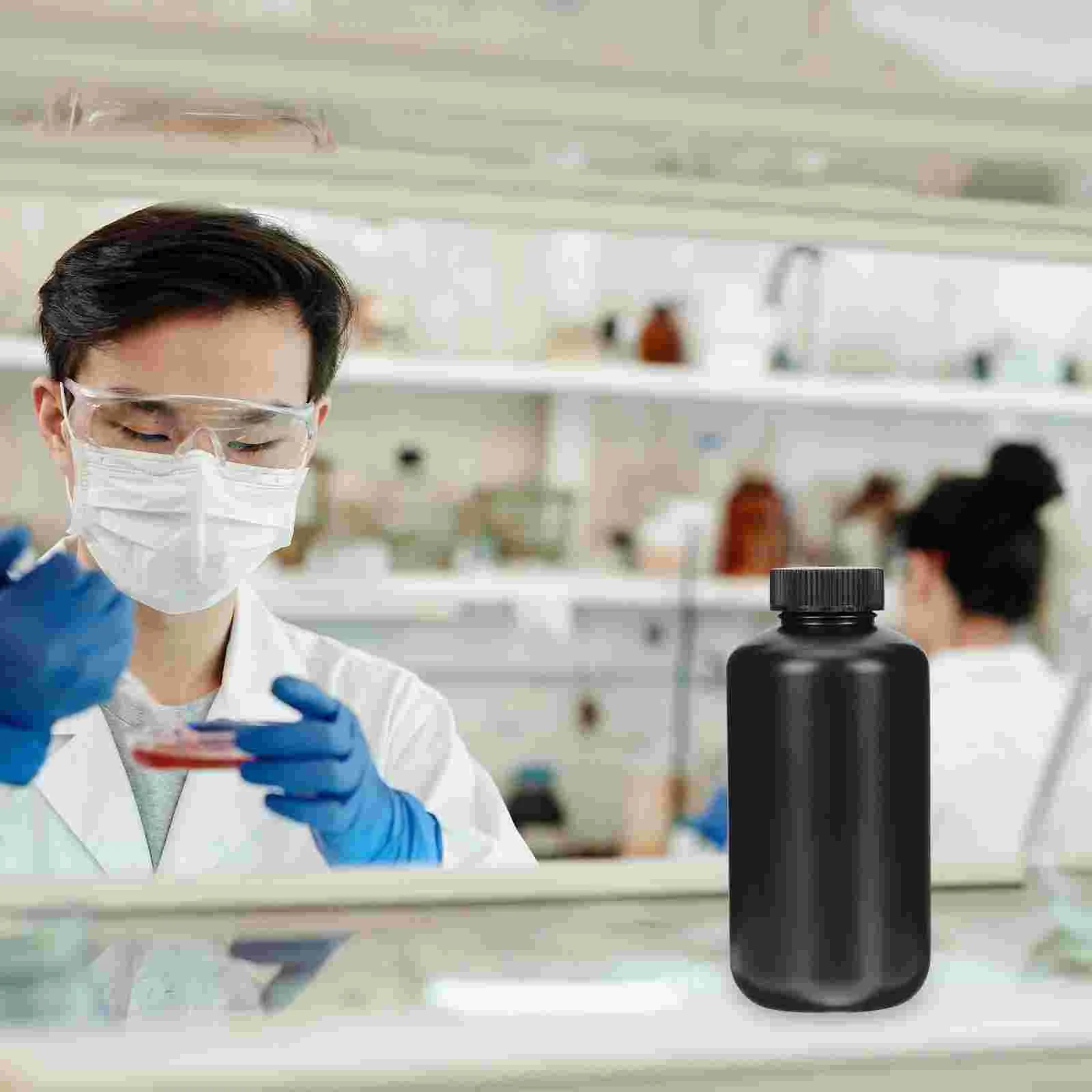 

Sampling Jars Narrow Mouth Shade Bottle Chemical Reagent Bottles Pe Storage for Liquids Black