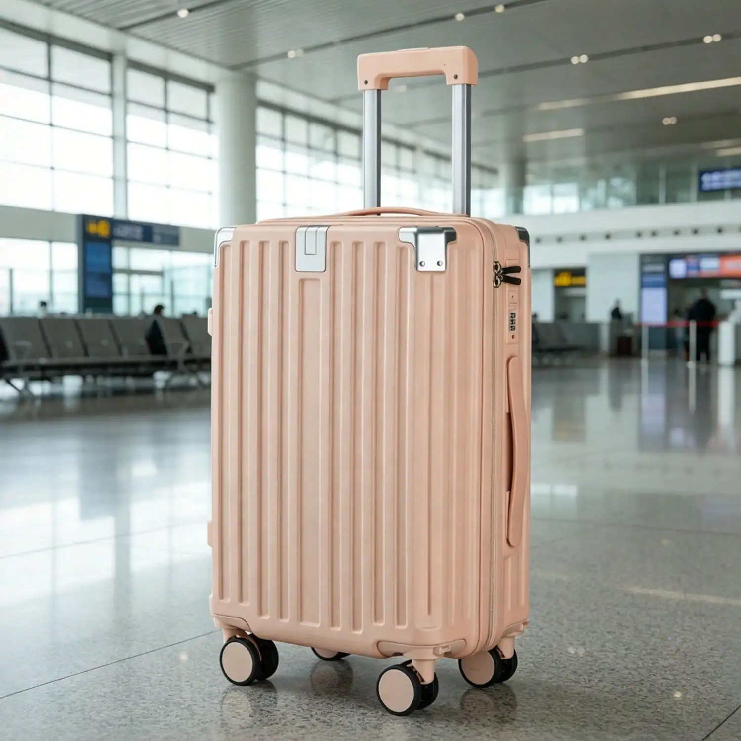 ABS Trolley Suitcase ,Carry-On Luggage, Hardside Lightweight Suitcase With Detachable Wheels & TSA Lock, Airline Approved For Business Trips Vacations