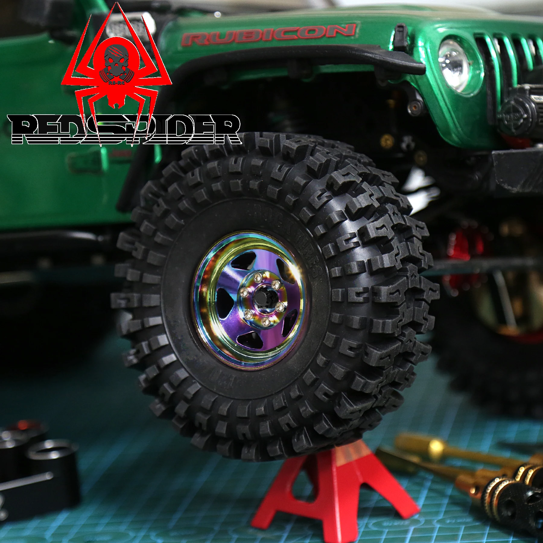 

RS RC 4Pcs 1.9" Beadlock Wheel Rim - 80g Five Holes Wheel for 1/10 RC Crawler SCX10 TRX4 VS4-10 Gen8 (Rainbow)