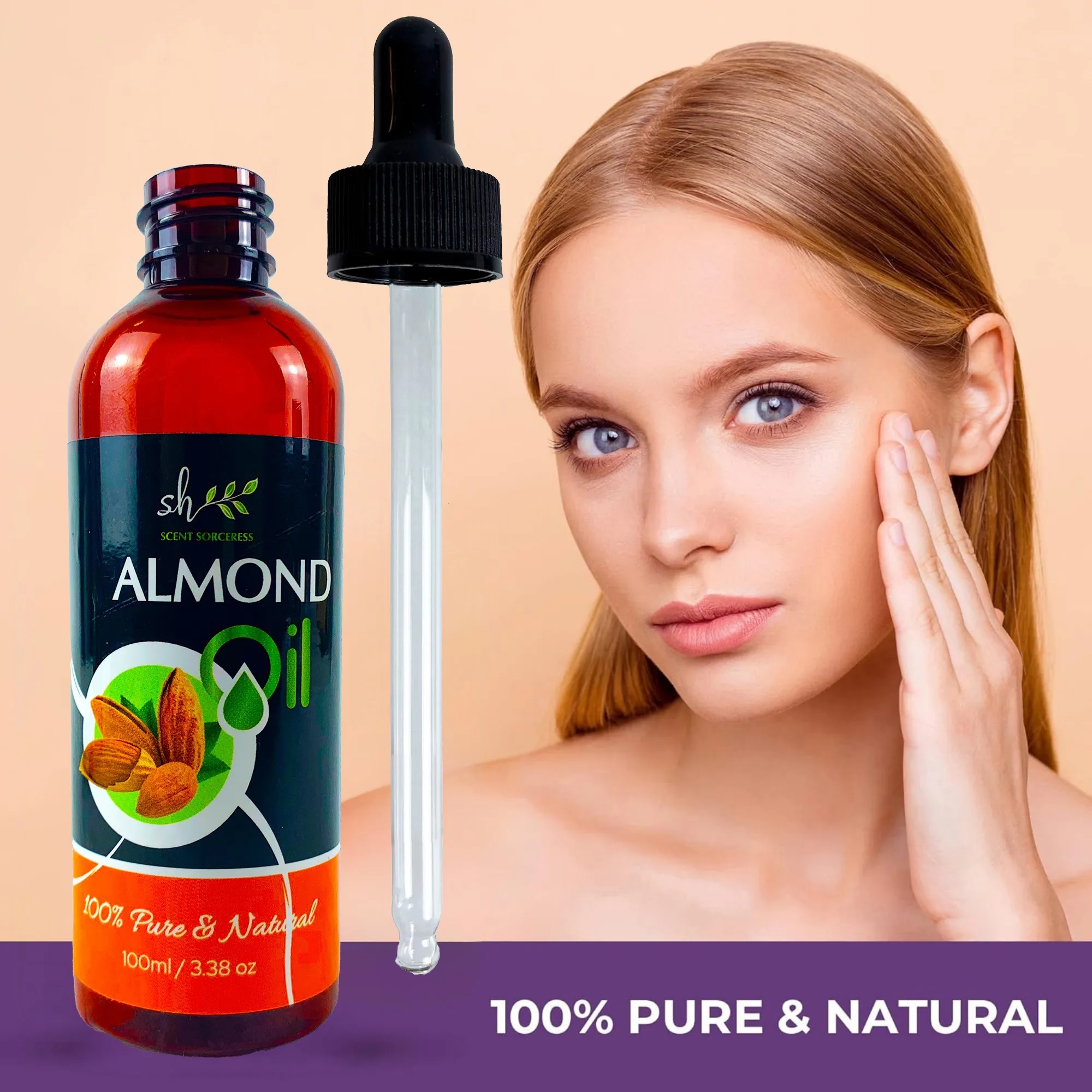 100ml Czysty Naturalny Olejek Migdałowy do Masażu Spa Olejki Eteryczne Migdałowe Aromaterapia Intensywna Regeneracja Odżywianie Rozjaśnianie Skóry Relaksacja