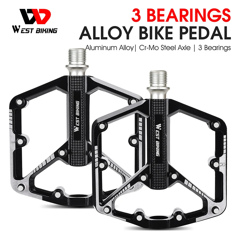 WEST BIKING MTB Road Bike Pedals Bicycle Pedal Cycling Mountain Bike Foot Plat Anti-slip 9''16 Standard Universal 1 Pair Pedals