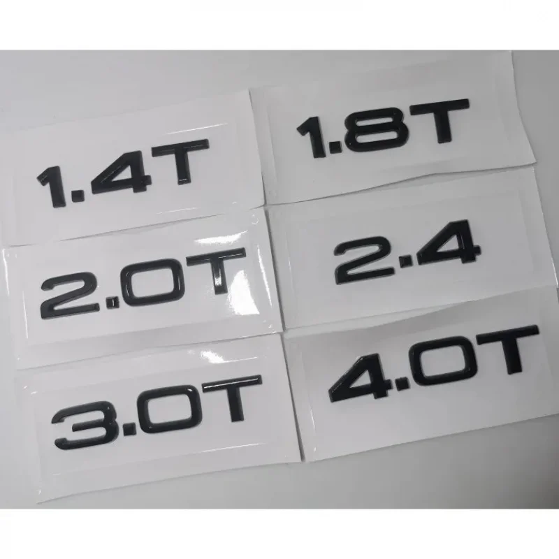 Car Rear Trunk Tail Boot 3.0T 1.8T 2.0T Displacement Logo Badge Emblem Decals Sticker For Audi A2 A3 A4 A5 A6 A7 A8 Q2 Q3 Q5 Q7