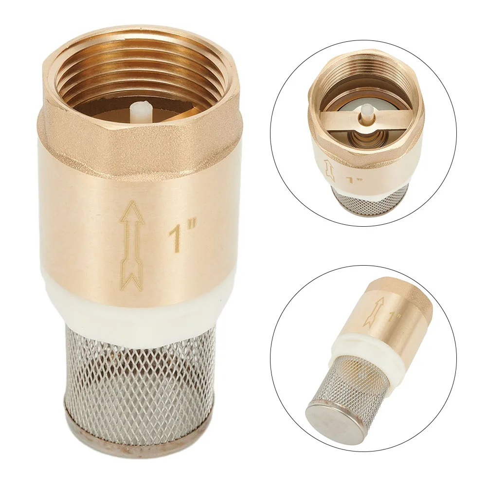 Brass Foot *-+BSP Internal Thread Valve DN25 Check Stainless =-=Steel Suction 0Basket With Steel Strainer Filter For Water Pump