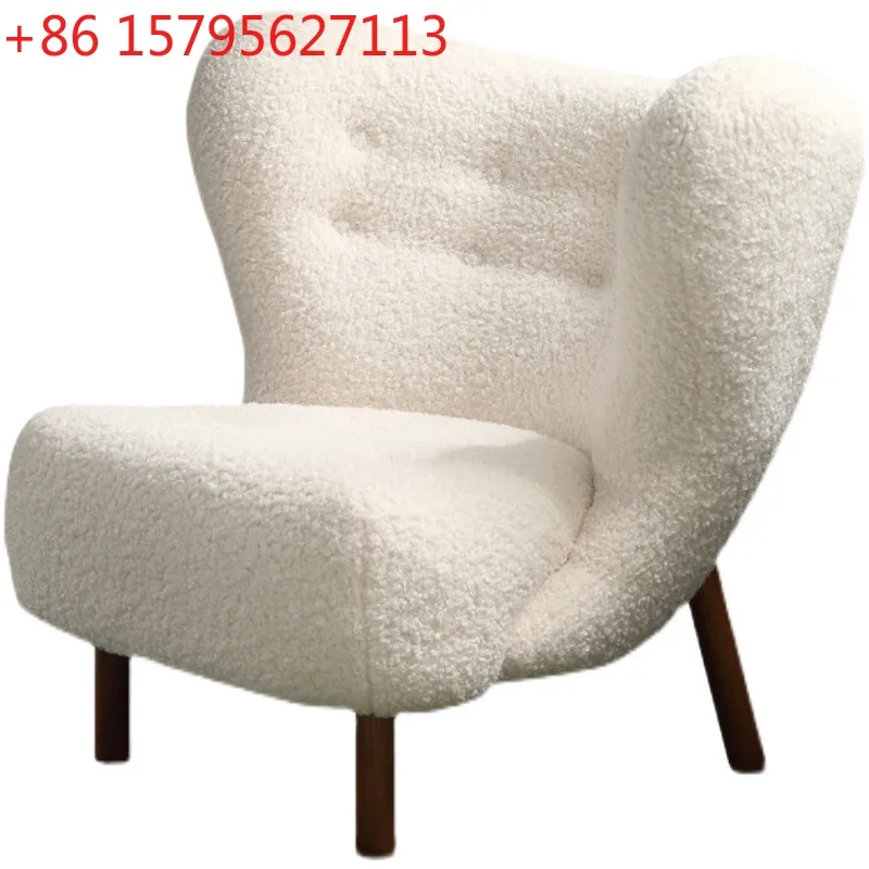 

Скандинавское кресло-софа из плюша, дизайнерское, белое, простое, в стиле лёгкой роскоши, для гостиной и спальни, для отдыха.