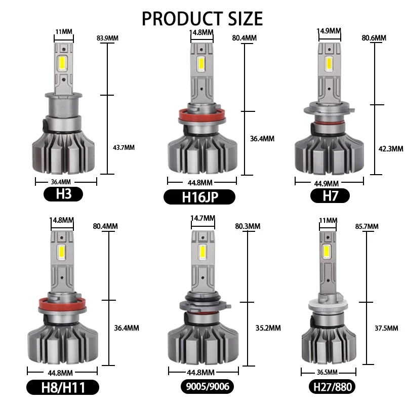 S5 H4 H7 LED H11 HB4 9006 HB3 9005 bezwentylatorowa lampa czołowa Led 60W 12V 6000K Canbus lampa Auto reflektor Led CarStyling