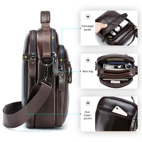 Men's crossbody bag, fashionable leather bag, trendy retro men's top layer cowhide shoulder bag - Image 5