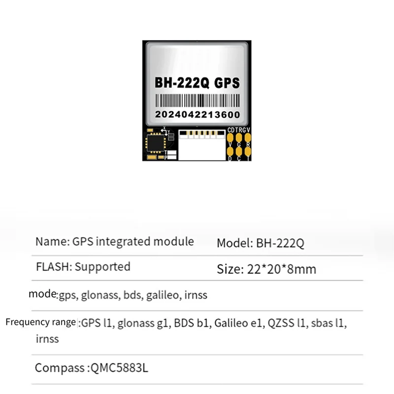 VO-для Beitian BH-222Q модуль GPS GNSS антенный приемник QMC5883L для гоночного дрона FPV дальнего действия F4 F7 H7 управление полетом