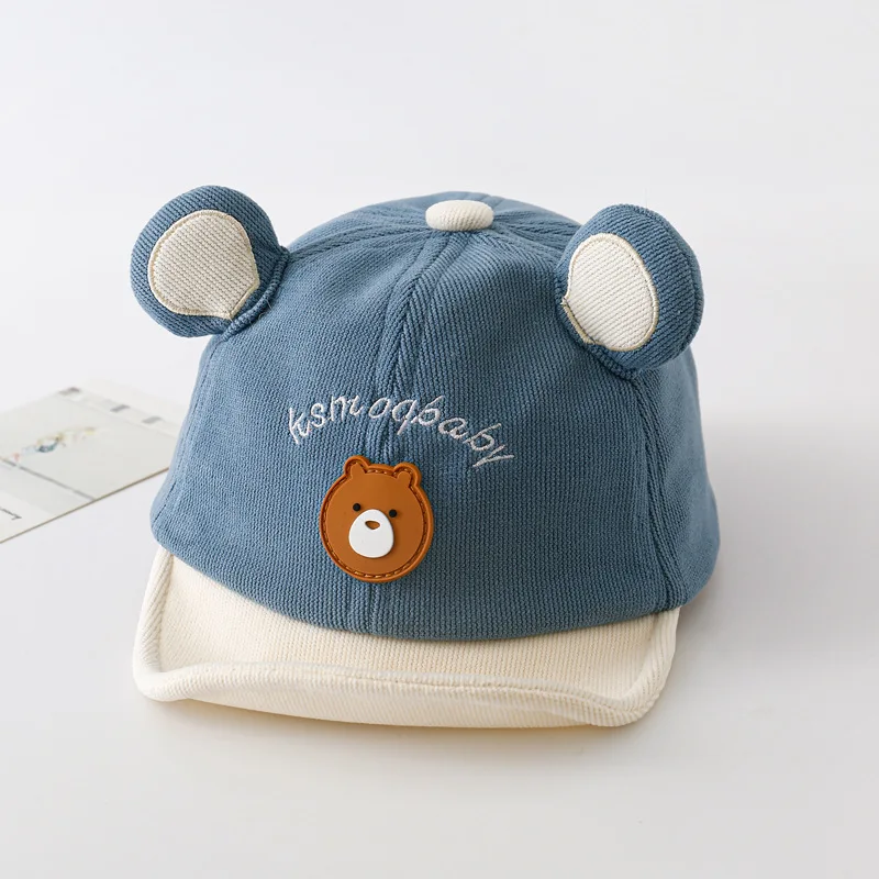 1PC Toddler Baseball Hat Printed Cute Bear Kids Sun Cap Baby Boys Girls Adjustable Casual Quick Drying Hat Age 0-5Y