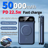 50000mAh High Capacity Portable Magnetic Wireless Charging Power Bank 2025 New Spare Battery Charger For IPhone Samsung Xiaomi