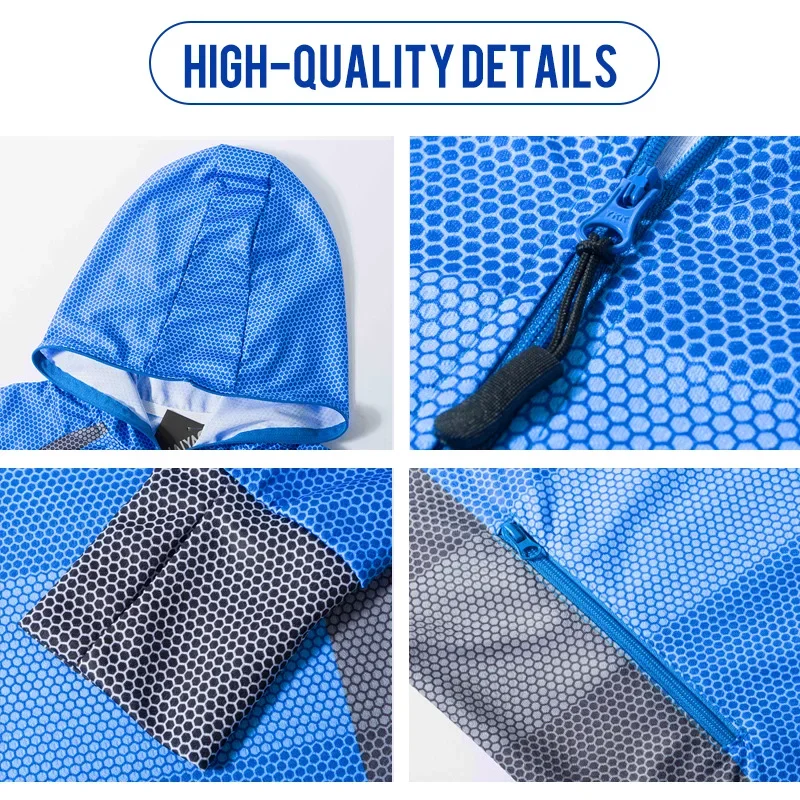 QUESHARK سريعة الجافة مسعور مكافحة الحشف سترة الصيد الرجال مقاومة للبقع الدراجات التنزه الرحلات الشمس الملابس الواقية