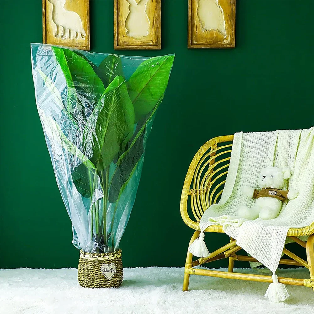 5Pcs Plant Covers with Transparent Plastic Film Providing Weather-Resistant Frost Protection for Outdoor Plants
