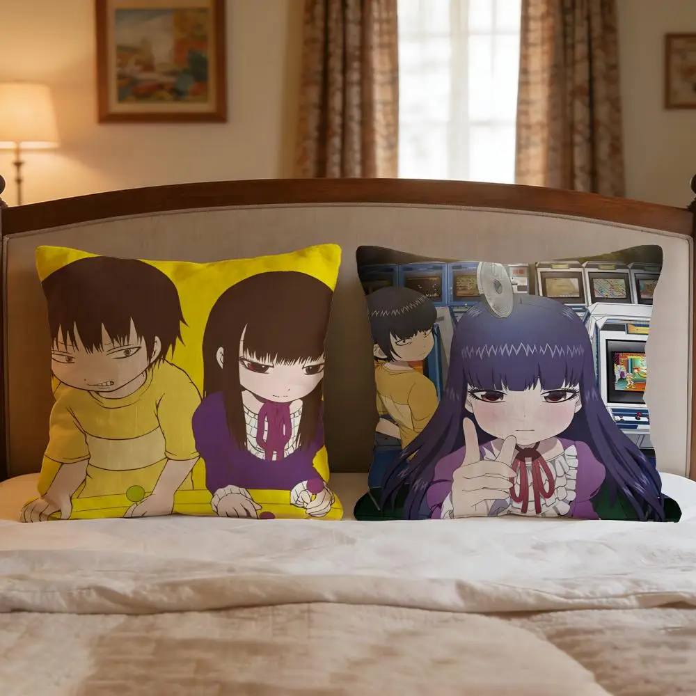 Anime Hi Score Girl Cushion Cover 4Pcs Decorative Covers Soft Cushion Case for Sofa Couch Decor 40x40 45x45 Pillowcases