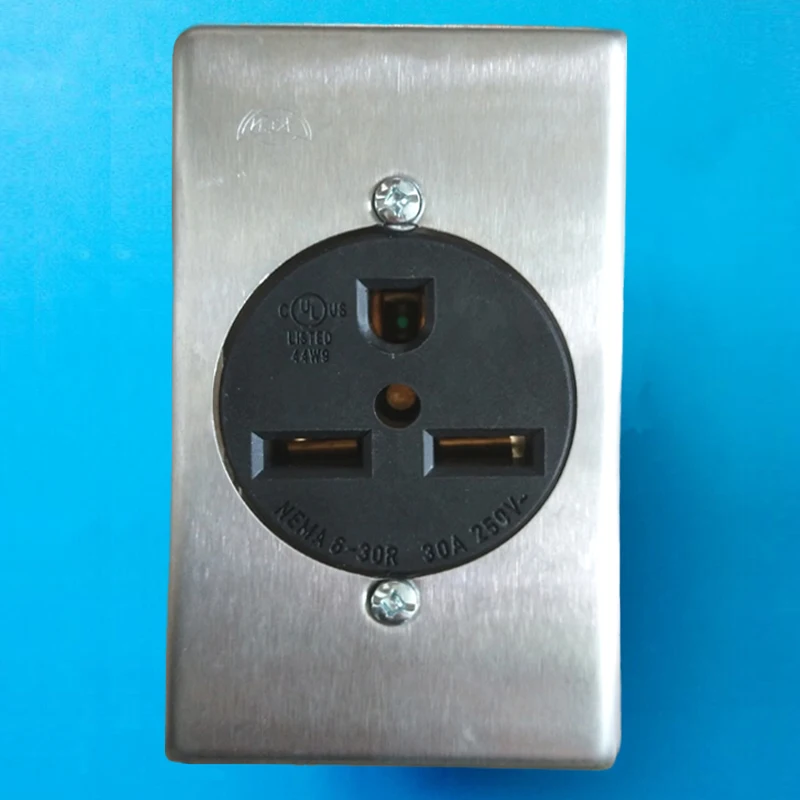 

30A/250V Flush Mounting Power Receptacle, NEMA 6-30R, Straight Blade Power Outlet for Welder/Generator, Heavy Duty Industrial Gr