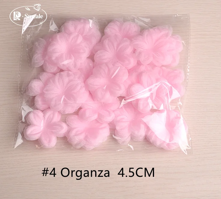 Materiali per abiti da sposa con fiori 3D, filati di jeans pirografici rosa, materiali per copricapo, fai da te, fatti a mano, RS1202, 200 pezzi
