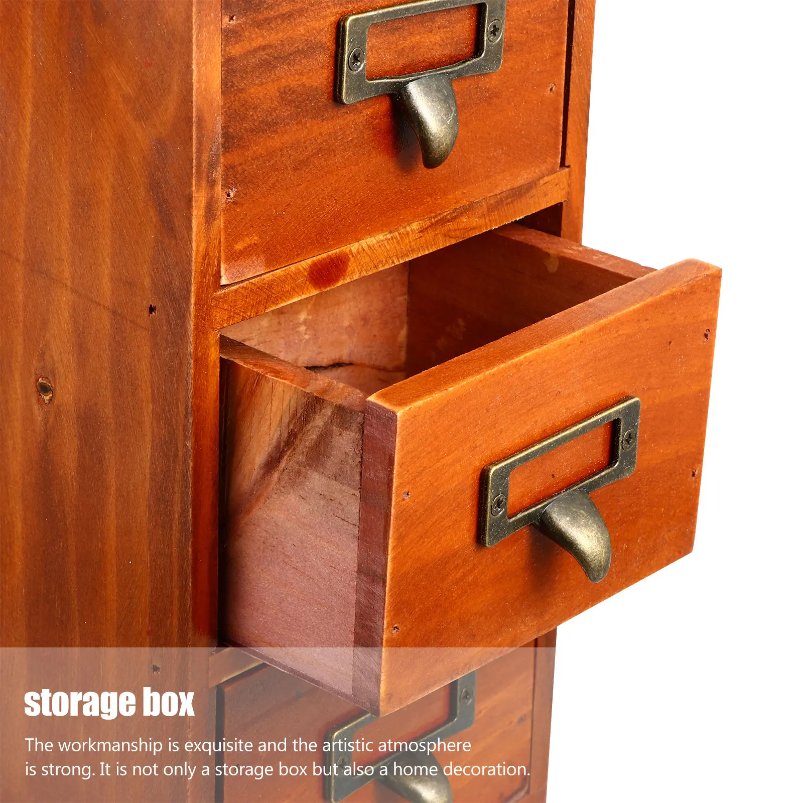 

Solid Wood Storage Box Drawer Container with Small Craft Organizer Modern Desk Office Vintage Drawers Tabletop Decorative