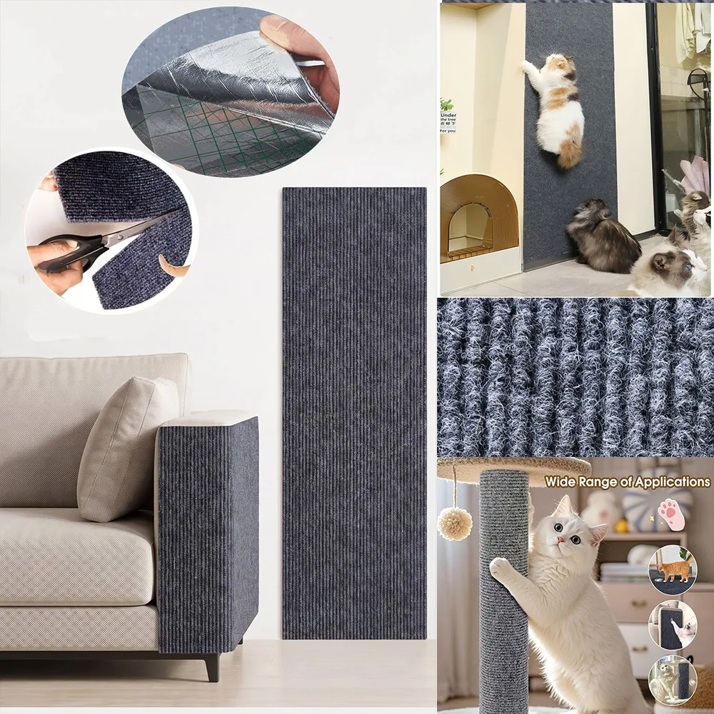 Cat Scratch-resistan Mat Adhesive Furniture Protector Multifunctional Wall Stickers Cat Climbing Mat for Cat Trees Sofa Cover