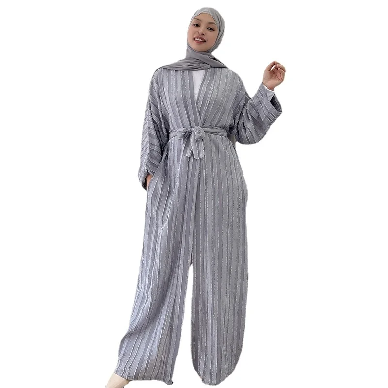 Open Layer Abaya Femme Cardigan 2022 Summer Muslim Tunic Dubai Elegant Dress Muslim Women Elegant Clothing Muslim Coat