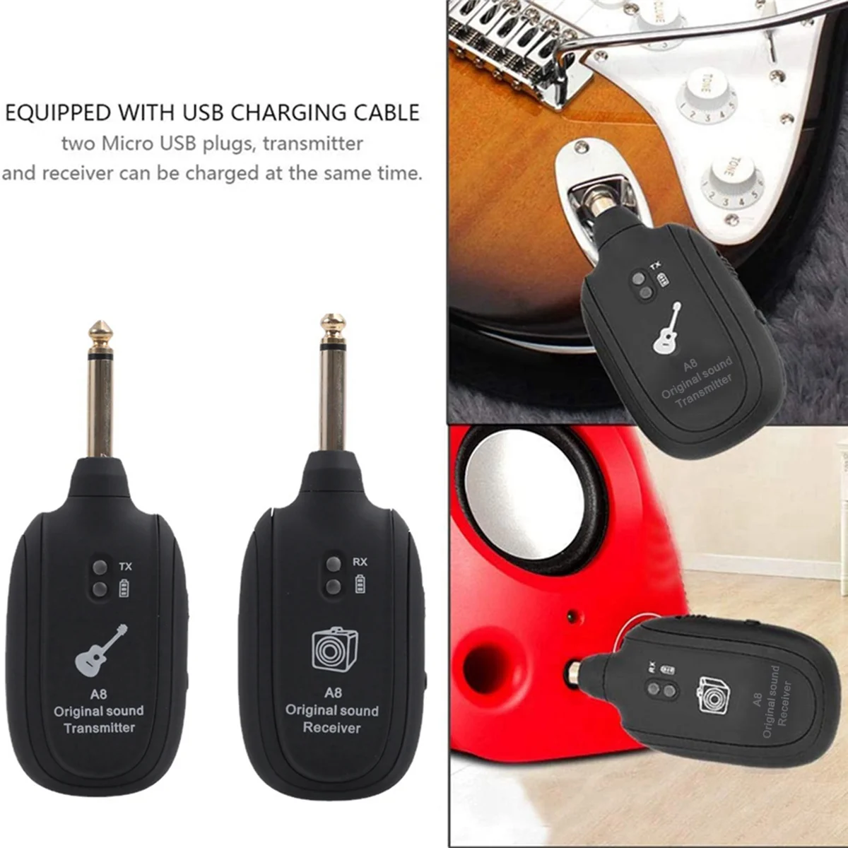 

FRLI-yA8 Guitar Wireless Transmission System Electric Guitar Wireless Transmitter Receiver Audio Line Electric