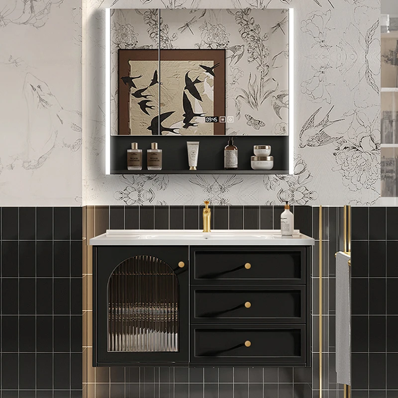 Black Vanity Mirror Cabinets Dressing Hanging Makeup Bathroom Wall Mirror Cabinets Smart Armarios Empotrados Home Furnitures