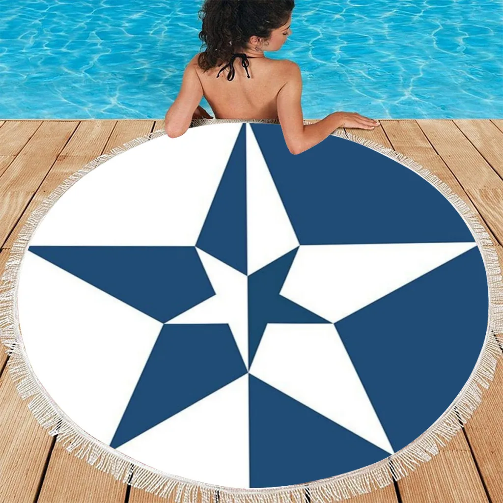 Quick Drying Round Beach Towels Ace Combat Osean Air Defense Force Oversized  Printing Towel Super Absorbent Pool Towel Blanket