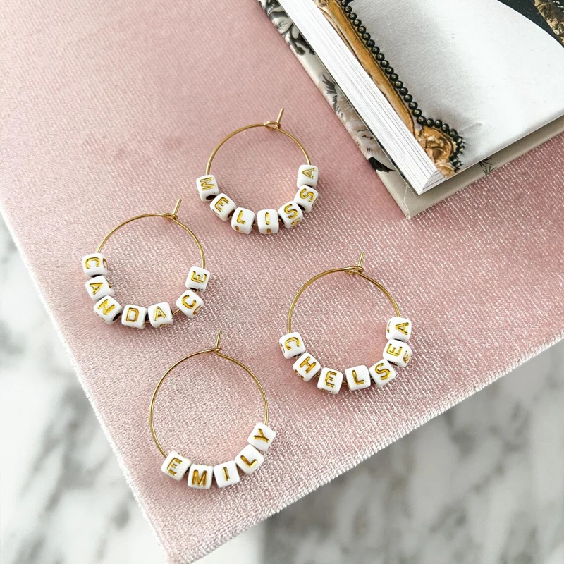 

4pcs Personalized Wine Glass Charm Ring Wedding Bachelorette Party Decorate Gift Bridal Party Accessories Bridal Shower Supplies