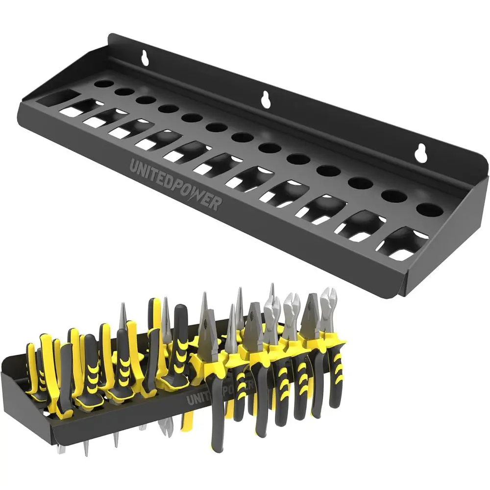 

Pliers Holder, Wall Mount Storage Rack Organizer for Workshop, Shed, Garage, Home, Stores up to 12 Pliers or Small Tools