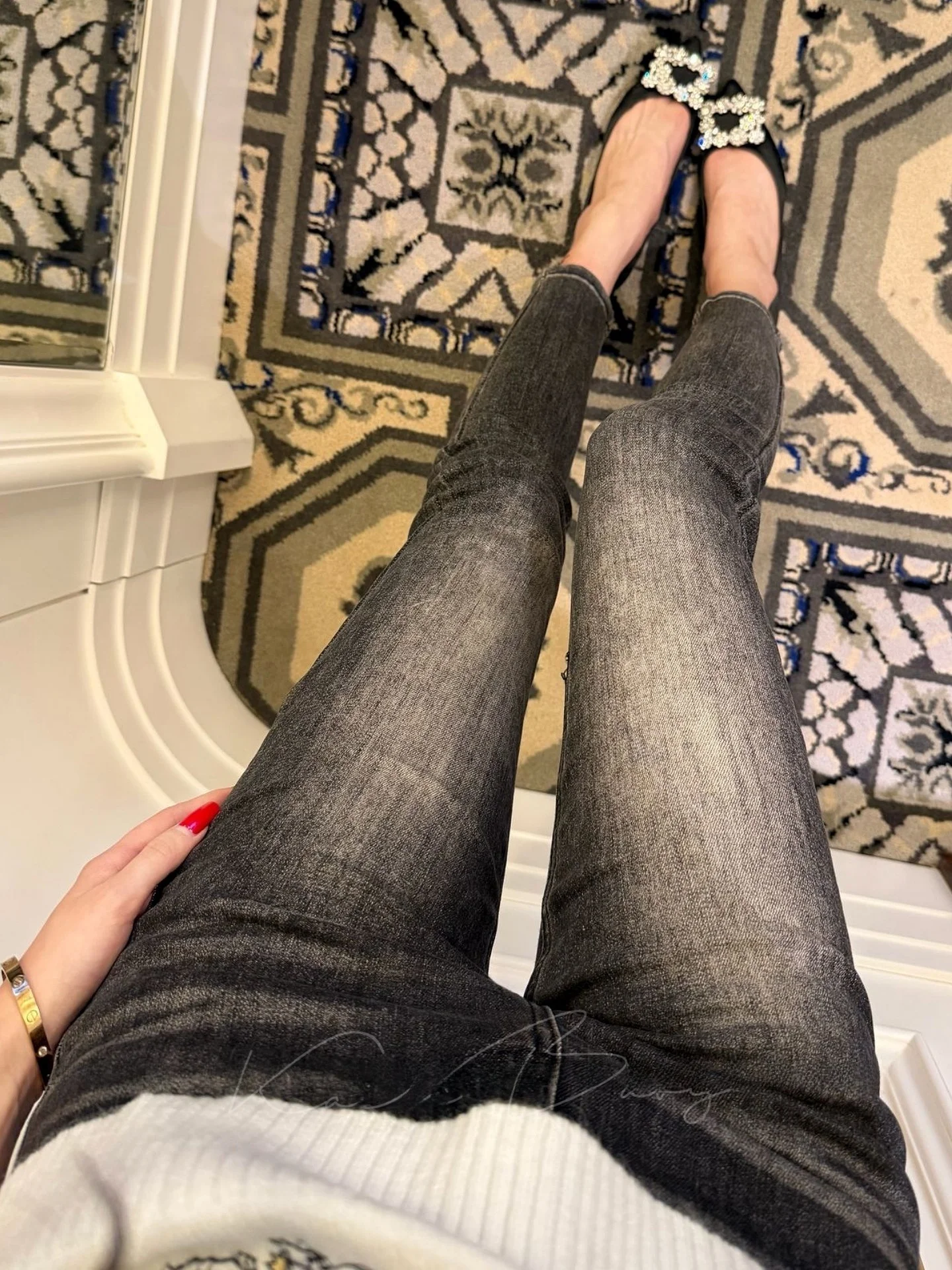 

Slim Fit High Waist Cotton Stretch Denim Capri Pants Women's High Rise Bootcut Jeans Distred Waed out Hip Lifting