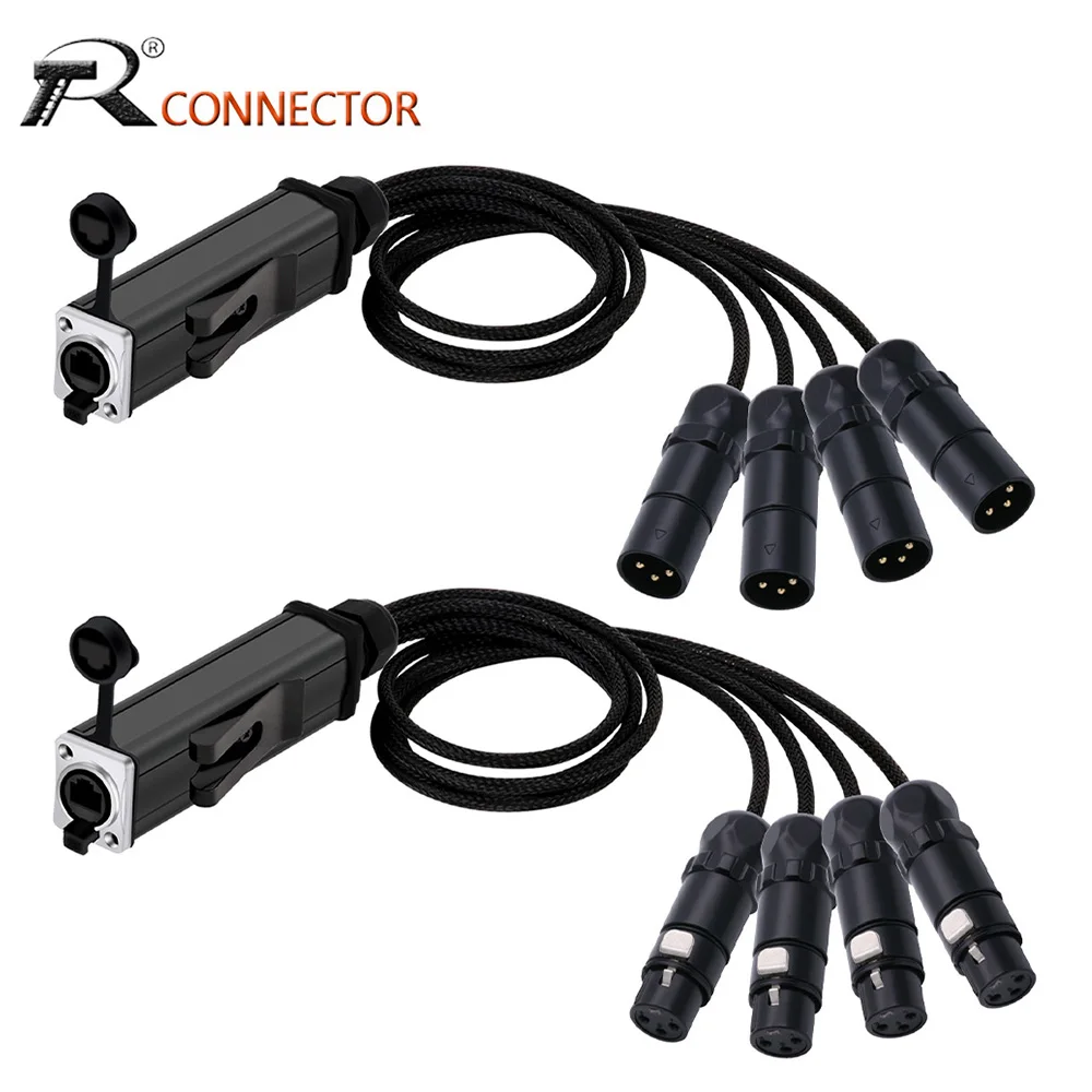 

Waterproof RJ45 CAT5 with Shielded to 3Pin XLR Audio Cable Splitter for Speaker Interface Mixer Stage Lighting Signal Connection