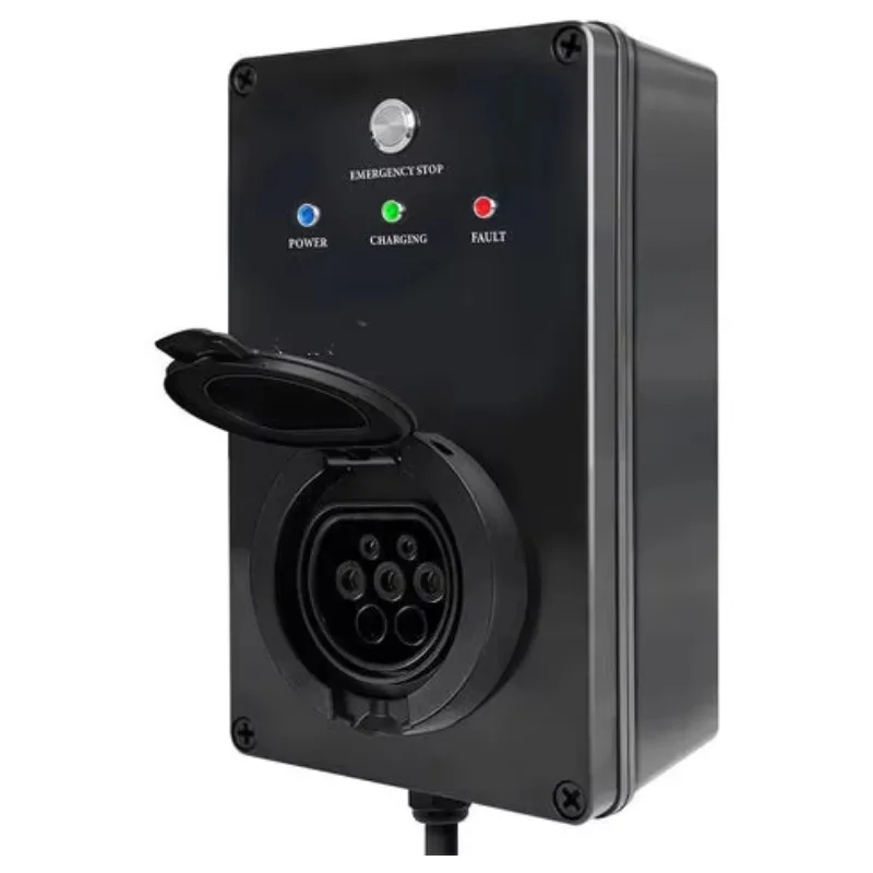 Ev Charger Station 7kw 32 Amp With Type 2 Socket Ev Charging Pile Choose Screen APP For Double Plug Cable Use