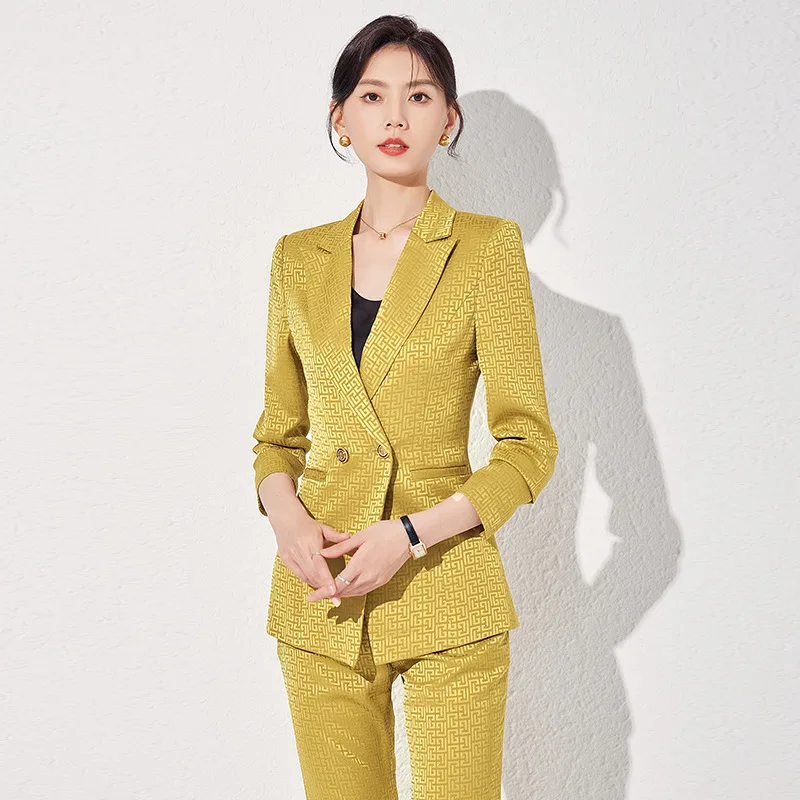 Business Suit Women's Spring and Autumn High-End Temperament Long Sleeve Suit Coat Jewelry Store Front Desk Frock Beauty Salon W