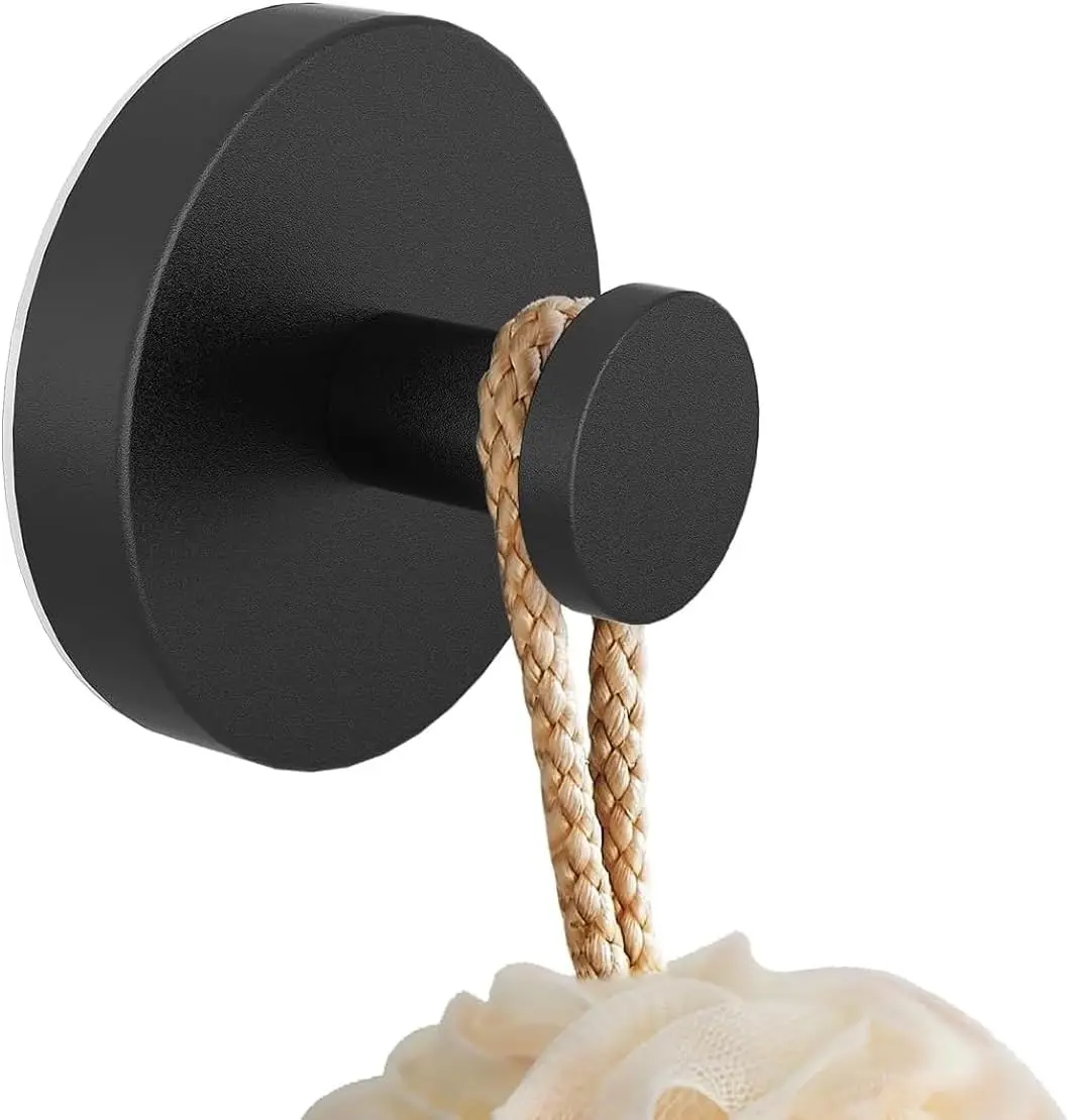 

Matte Black Suction Cup Hooks for Shower Bathroom Hanging Robe Towels & Loofah Sturdy Bathroom Organizer