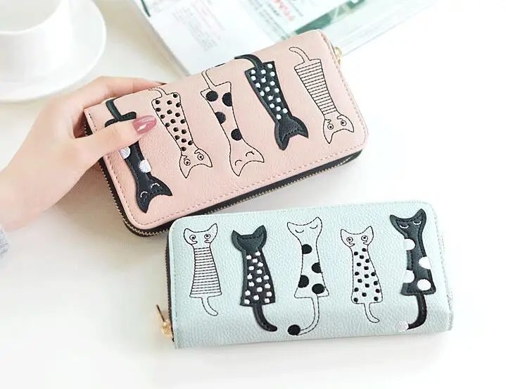 Cartera de dibujos animados de gato para mujer