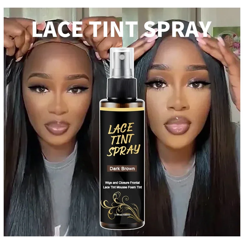 100ml Lace Melting Spray and Lace Tint Spray for Lace Wigs, Glueless, Natural Finishing Hold Dyed Wig Care Spray for Women & Men