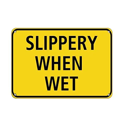 Slippery When Wet Hazard Slippery When Wet Wall Poster Tin Sign Vintage BBQ Restaurant Dinner Room Cafe Shop Decor