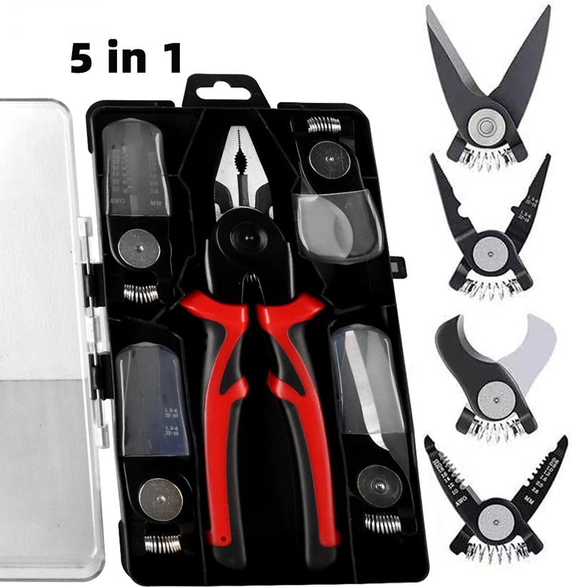 Combinação Kit Alicates Intercambiáveis Wire Stripper Wire Crimper Wire Cutter Tin Snips 2210awg em 1
